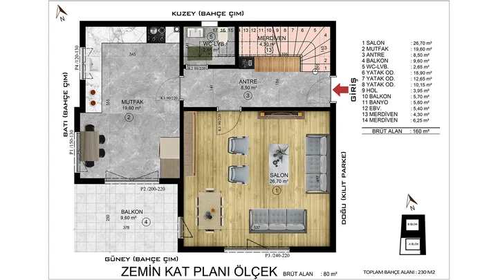 Açelya Villaları plan 3