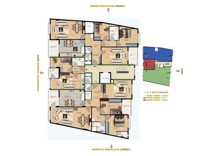 Defne Apartmanı A Blok plan 1