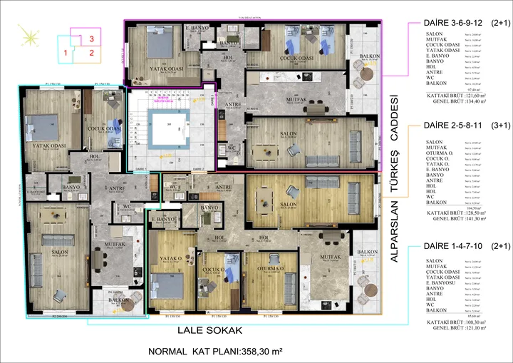 Güneş Apartmanı plan 3