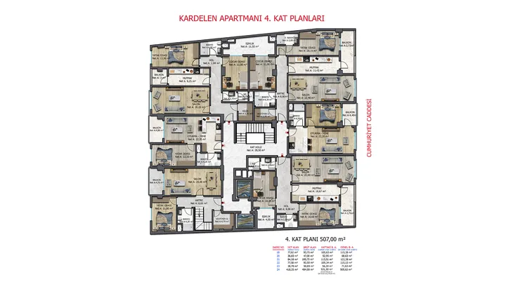 Kardelen Apartmanı plan 2
