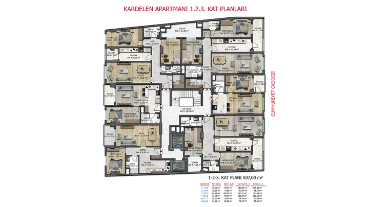 Kardelen Apartmanı plan 1